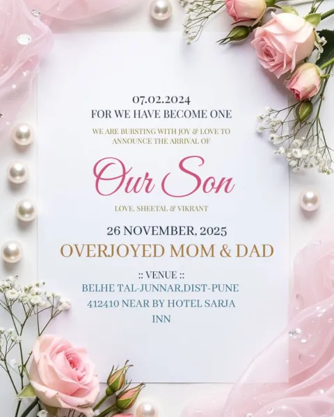 Our Miracle Baby Boy – Birth Announcement Invitation