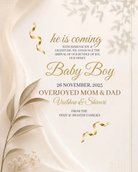 A Precious Son Has Arrived – Baby Announcement Card