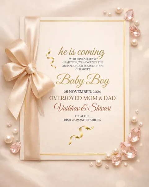 Welcome Our Little Baby Announcement