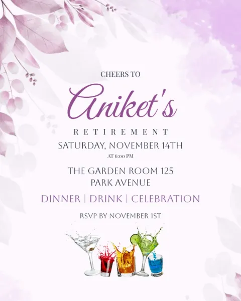 Retirement Invitation Cards