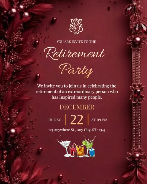 Retirement Invitation Cards
