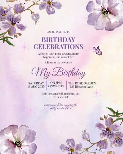 Digital Birthday Invitation Cards