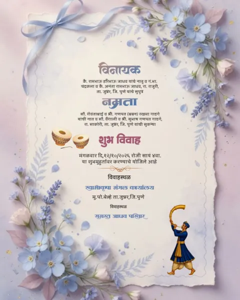 Marathi Wedding Invitation Template